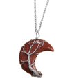 thumbnail image 1 of Crystal Quartz Wire Wrap Tree Of Life Crescent Moon Gem Pendant Necklace A--D-Product code 43559 D, 1 of 3
