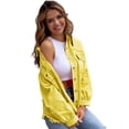thumbnail image 2 of LYMAYTER Women Fashion Coats for S-2XL Casual Long Sleeve Denim Shirts Solid Color Fray Hem Tassels Jeans Jacket, 2 of 8