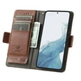 thumbnail image 6 of Feishell Business Wallet Case for Samsung Galaxy S23 Plus 6.6 inch,Premium PU Leather Full Protection Magnetic Buckle Flip Kickstand Shockproof Phone Case with ID Credit Card Slots,Darkbrown, 6 of 8
