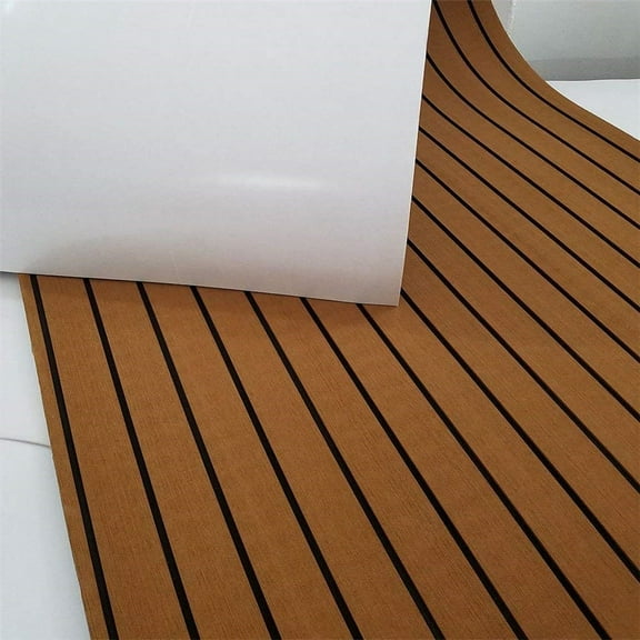 Brown EVA Foam Teak Sheet Marine Flooring Car Boat Non-slip Pad Thickness 0.24"