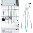 thumbnail image 4 of AKZER Silicone Non-SlipTongs for Cooking, 430 Steel Table Tongs for Kitchen Salad, Pasta, Grilling, BBQ, Heat Resistant Tip, Strong Grip for Meat Sky Blue tongs-2, 4 of 8
