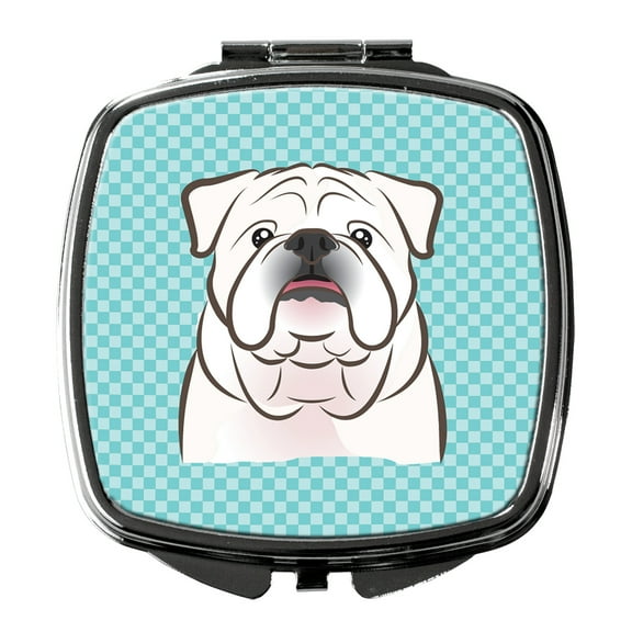 Checkerboard Blue White English Bulldog  Compact Mirror BB1158SCM