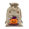 thumbnail image 3 of AZXY Halloween Drawstring Gift Bags Texture Pumpkin Print Candy Treat Pouches, Reusable Portable Multipurpose Goodie Sacks for Halloween Party Favors & Holiday Decor Storage, 3 of 7