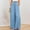 Sky Blue, variant on Babysbule Long Pants for Women Womens Fashion Summer Solid Casual Button Pocket Elastic Waist Long Pants