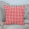 thumbnail image 4 of 24x24 Pillow Covers Set of 2, Red White Plaid Throw Pillow Covers Decorative Couch Cushion Case, Modern Farmhouse Buffalo Check Gingham Microfiber Square Pillowcases for Bedroom Car Living Room, 4 of 7