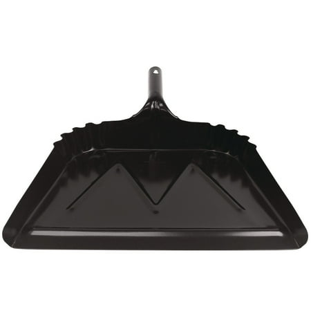 Impact 4216 20-Gauge Steel 5.38 in. Handle 16 in. x 15.5 in. Heavy-Duty Commercial Dust Pan - Black