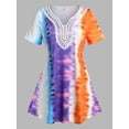 thumbnail image 1 of Túnica de túnica del panel de apliques de tinte de talla grande Rosegal Camisetas tallas grandes, 1 of 5