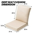 thumbnail image 3 of Pellebant Products Outdoor Deep Seat Cushion for Patio Furniture, 22" x 21", 3.5 Inch 30D Foam, Patio Chair Cushions with Waterproof, Fade-Resistant and Removable Covers, for Sofa, Couch, Beige, 3 of 7