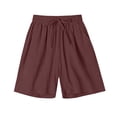 thumbnail image 3 of Asxite Plus Size Womens Pajamas Pants Elastic Waist Solid Pocket Casual Short Sleepwear, 3 of 6