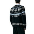thumbnail image 4 of ZVNAΖH Men's Nordic Fair Isle Snowflake Knit Sweater Casual Crew Neck Pullover Slim Fit Knitted Christmas Sweaters Holiday Party, 4 of 7