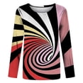 thumbnail image 3 of Blusa Honeeladyy con estampado 3D para mujer, divertida, a rayas, de ciencia ficción, con efectos especiales, informal, básica y cómoda, de manga larga, 3 of 5