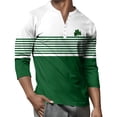 thumbnail image 4 of Men's St. Patrick's Day Henley Shirt Long Sleeve Clover Print Casual Pullover Top, 4 of 7
