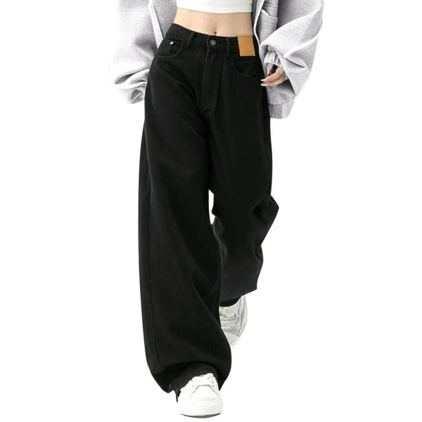 WILLBEST Jeans Mujer Pantalones Vaqueros Holgados de Cintura Alta para Mujer, de Pierna Ancha y Recta, Estilo Retro de Los Años 90, Holgados, Cómodos y Elásticos. Extra Grande