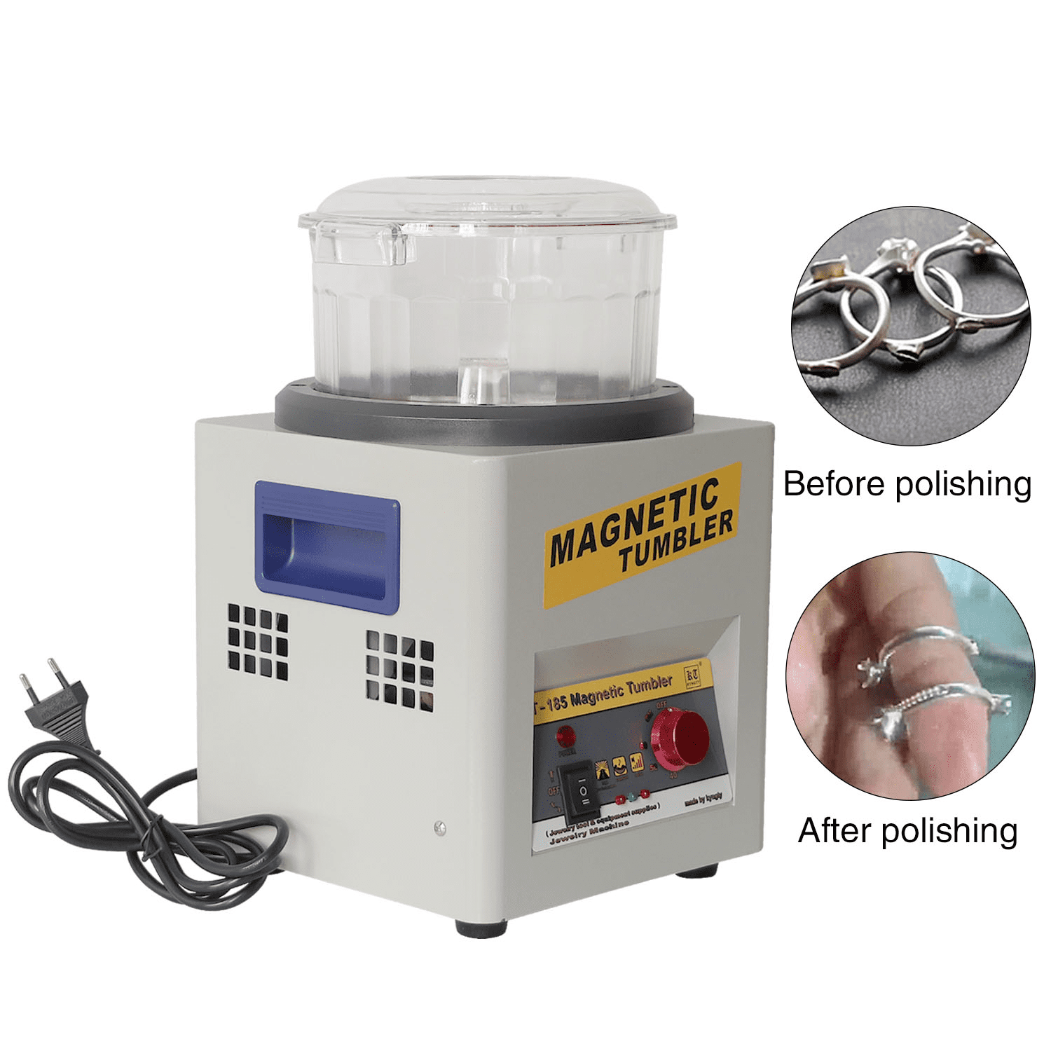 Benchmark, Efficient magnetic tumbler jewelry polisher for Jewellers 