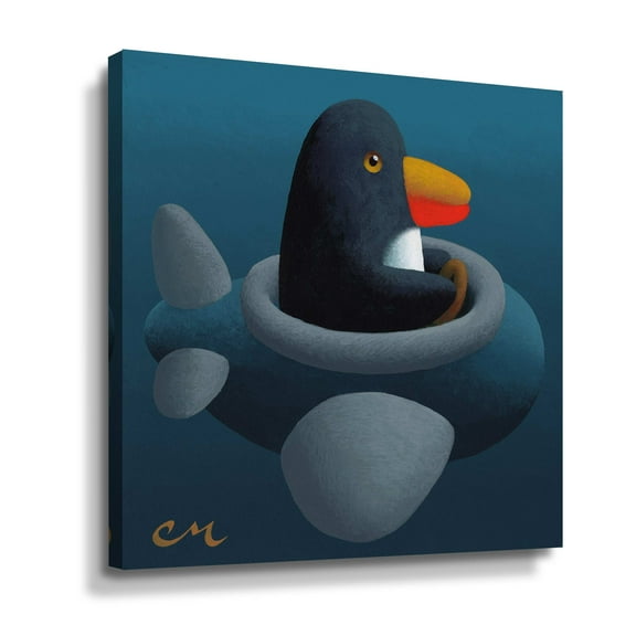 Artwall Penguin, Gallery Wrapped Canvas by Chris Miles