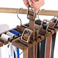 thumbnail image 2 of tie Belt Scarf Rack Organizer Sturdy Plastic Closet Wardrobe Belt Hanger with Metal Hook Brown, 2 of 4
