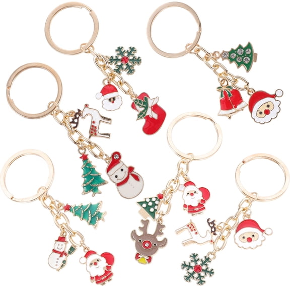 GETAJGHSD Christmas Style Snowman Keychain Pendant Alloy Material 6Pcs 3.5X1.2X0.2In
