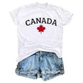 thumbnail image 3 of PMVFHDE T-Shirt à Imprimé « Keep Canada Flag Proud » pour Femmes Blanc, TG, 3 of 3