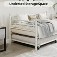 thumbnail image 2 of Twin Daybed with Pull-Out Trundle, Metal Frame with Flower Headboards, 2 of 2