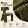 thumbnail image 5 of Aukfa Upholstered Dining Chairs Set of 2, Teddy Boucle Kitchen Chairs with Curved Backrest, Modern Minimalist,Green, 5 of 9