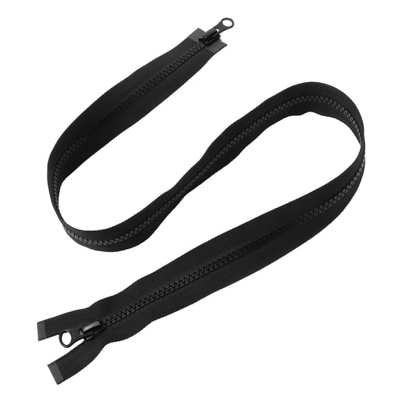 GAXIRE Black Heavy Duty Resin Zipper for Jackets, 1 Pack Replacement Zippers