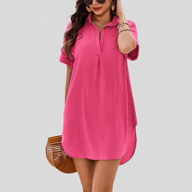 WILLBEST Vestidos Largos Casuales Para Mujer Vestido Informal Con Dobladillo Redondo Y Cuello Levantado, Color Sólido, A La Moda Para Mujer