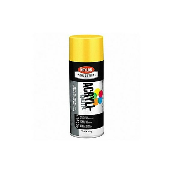 Krylon Industrial Spray Paint, Sun Yellow, Gloss, Solvent, 12 oz K01806A07