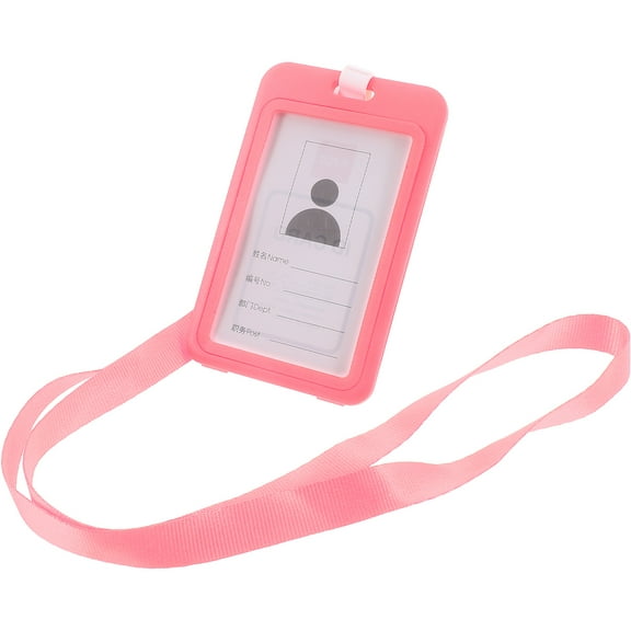 FENGGUIQU 1Set Pink Plastic Badge Holder Id Card Sleeve for Professionals
