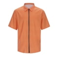 thumbnail image 2 of Work Polo Shirts for Men Short Sleeve Zipper Tees Shirts Lightweight Orange Mens Casual Clothing, 2 of 9