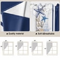 thumbnail image 3 of Coastal Navy Kitchen Window Curtains, Swag Curtains Valance for Bedroom Living Room Bathroom, Blue Starfish Coral Nautical Striped Rod Pocket Window Treatment Curtain Block Drapes 2 Panels 36"x36", 3 of 9