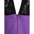 thumbnail image 4 of VISgogo Vestido de encaje para mujer, sin mangas, cuello redondo, cintura alta, patchwork, informal, vestido de fiesta VISgogo moda, 4 of 9