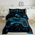 thumbnail image 2 of Erosebridal Gamer Gamepad Comforter Sets,Blue Honeycomb Comforters & Duvets,Geometry Decor,Reversible,Breathable,2pcs, 2 of 7