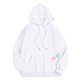 thumbnail image 6 of ProductWomen's Hoodies Sweatshirts | Stylish Everyday Drawstring Hooded Sweatshirt with Pocket in Classic Crew Neck for Autumn and Winter White 2XL, 6 of 6