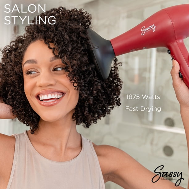 Sassy Ceramic Ion Hair Dryer, 1875-Watt Salon Dryer with