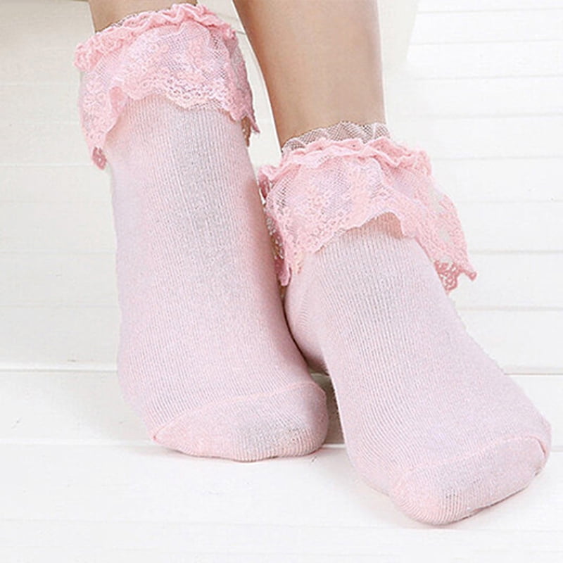 Princess Girl Cute Sweet Women Ladies Vintage Lace Ruffle Frilly Ankle Socks