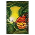 thumbnail image 1 of Toland Home Garden Painted Monarch On Green 28 x 40 Inch Decorative Spring Leaf Plant Butterfly House Flag, 1 of 1