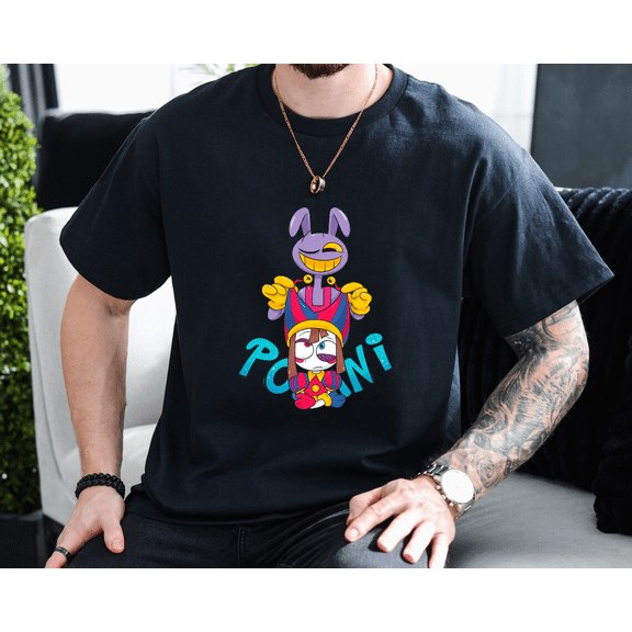 Amazing Digital Funny Cartoon Circus Virtual Show Unisex T-Shirt, up to size 3XL.