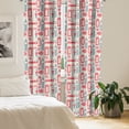 thumbnail image 2 of Ambesonne London Curtains, Popular British Culture, Pair of 28"x63", Dark Coral Bluegrey, 2 of 5