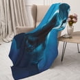 thumbnail image 3 of Fuzoiu Open-Mouthed Shark Print Flannel Throw Blanket,Light Weight Warm Decorative,Throw Blanket Cover for Sofa, Couch, Bedroom,Travel-50"x40", 3 of 6