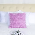 thumbnail image 3 of PiccoCasa Shaggy Faux Fur Throw Pillow Cover Soft Plush Cushion Cover, 18"x18" Purple, 3 of 7