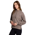thumbnail image 4 of RBX Active Women's Regular Length Slouchy Fit Ribbed 1/4 Zip Pullover Hoodie Top, 4 of 5