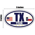 thumbnail image 3 of Flag of Texas / American Flag Oval 3M Vinyl Bumper Sticker Decal | Navy & Gold Tyler, TX Sticker Vinyl Decal, 3 of 3