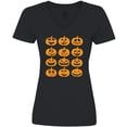 thumbnail image 3 of Inktastic Halloween Pumpkin Faces Orange Women's V-Neck T-Shirt, 3 of 5