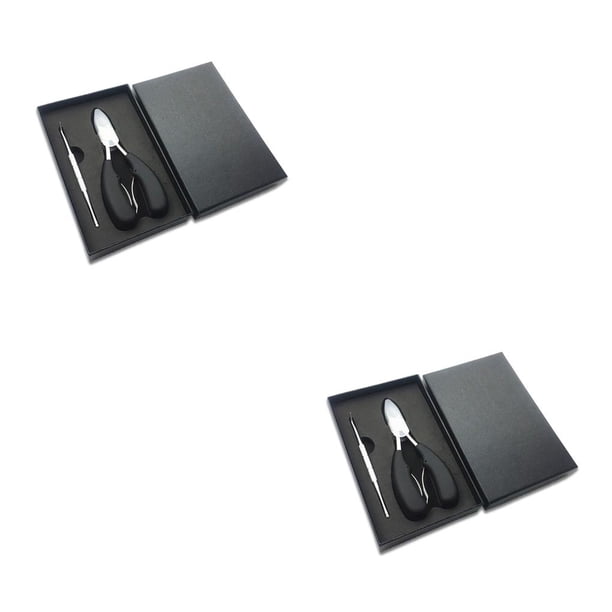 Guardurnaity Alicates para uñas, alicates para cutículas de uñas de los pies, cortapelos para pedicura, cortador de acero inoxidable, tijeras para cortar Negro 2piezas Guardurnaity CBP191968
