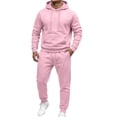 thumbnail image 3 of Trgacdwlo Mens Sweatsuits 2 Piece Set Tracksuit Casual Hoodie and Joggers Sport Pant Set Fall Winter Hoodie Sweatsuits Casual Athletic Outfits Pink XL, 3 of 9