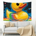 thumbnail image 4 of RKSupls Tapestry Wall Hanging Art, Yellow Rubber Duck Rainbow Float Tapestry Decoration for Daily Bedroom, Dorm, Living Room, Apartment Hallway Home Decor, 4 of 5