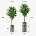thumbnail image 2 of Artificial Tree in Modern Geometric Pattern Planter, Fake Ficus Silk Tree for Indoor and Outdoor Home Decoration - 66" Overall Tall (Plant Pot Plus Tree), 2 of 5