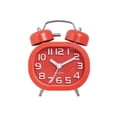 thumbnail image 1 of Seitruly Reloj despertador sin garrapatas, barredora, espejo de cristal para dormitorio, reloj con doble campana, relojes de escritorio de Metal, Electrónica Rojo, 1 of 6