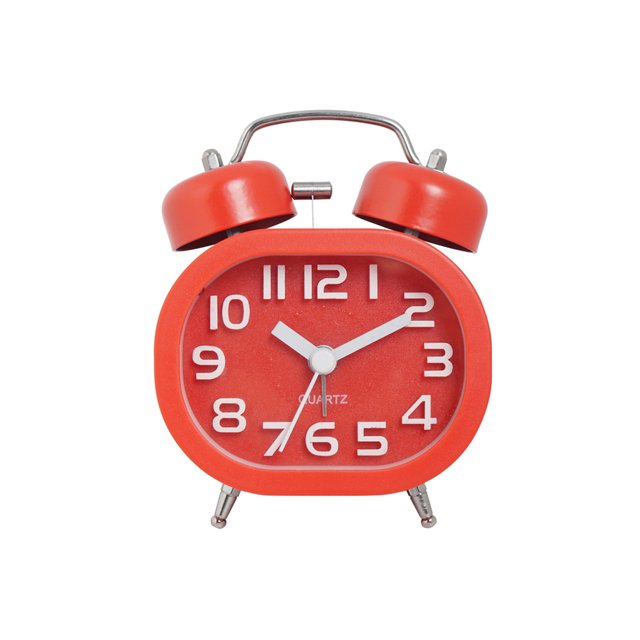 Reloj despertador Methold sin garrapatas espejo de cristal para dormitorio Metal Electrónica Rojo