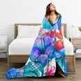 thumbnail image 5 of Kll Fleece Blanket Plush Throw Blanket Bright Flowers,Soft Fuzzy Cozy Flannel Blanket For Couch Sofa Bed.(50"X40"), 5 of 9